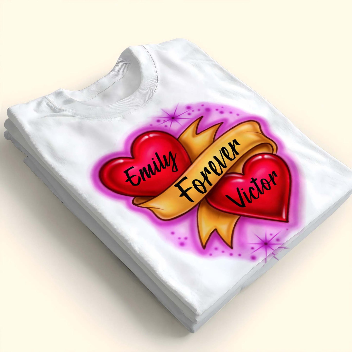 Forever Love With Hearts And Ribbon