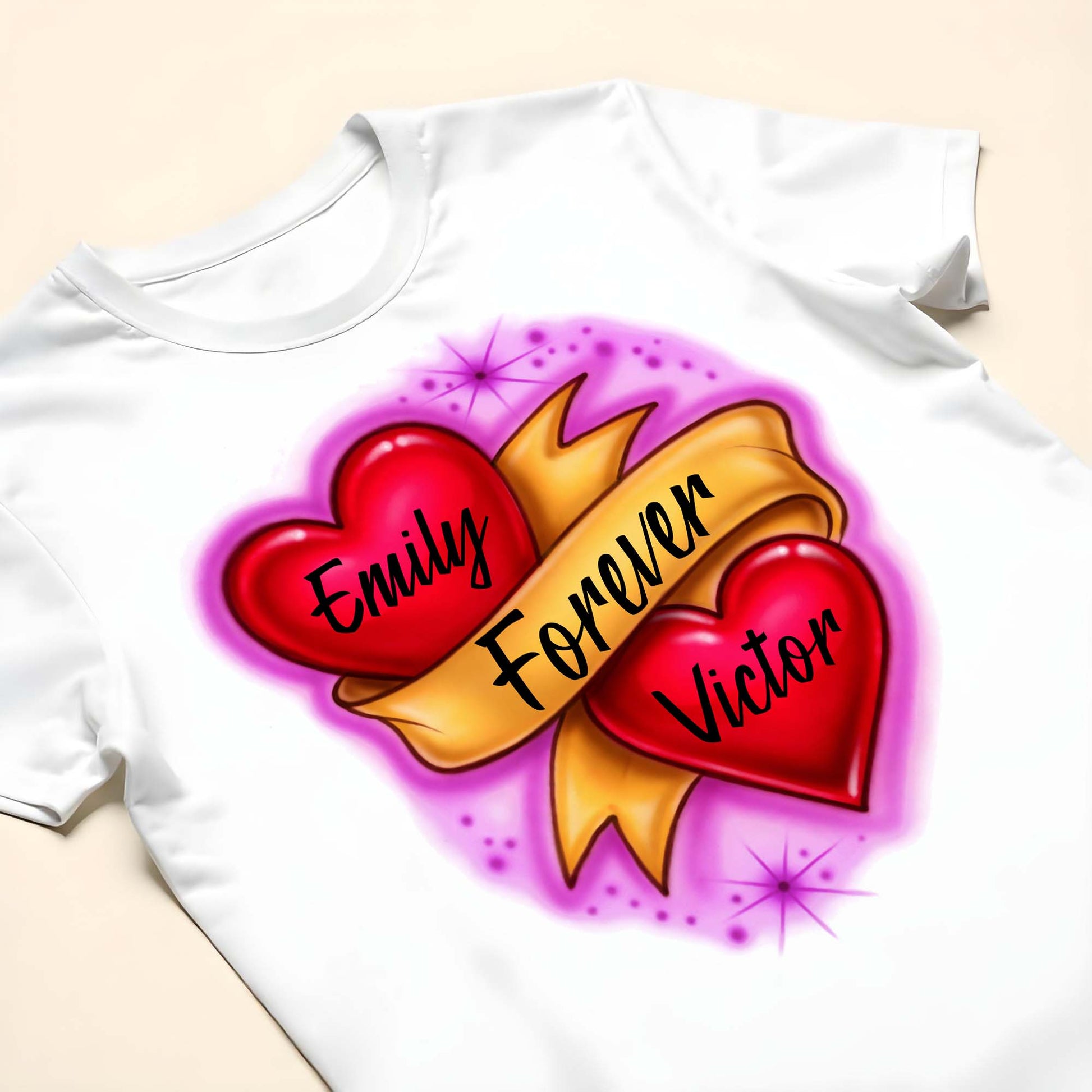 Forever Love With Hearts And Ribbon