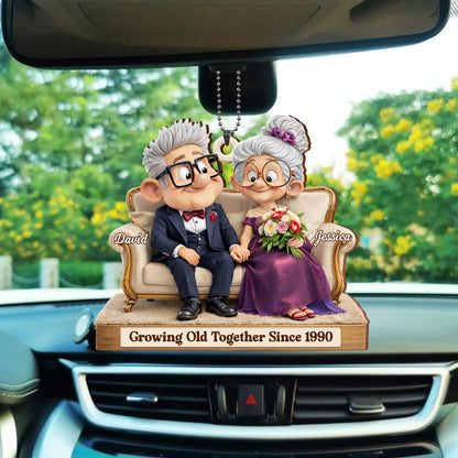 Growing Old Together Since With Elderly Couple And Flowers
