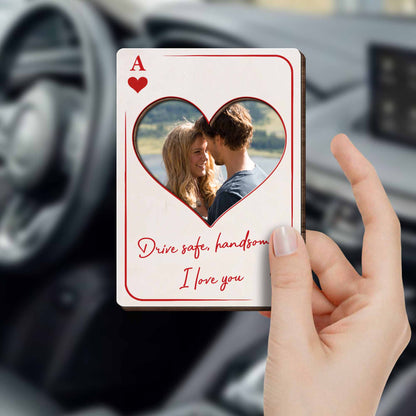 Drive Safe, Handsome. I Love You Heart Shaped Visor Clip