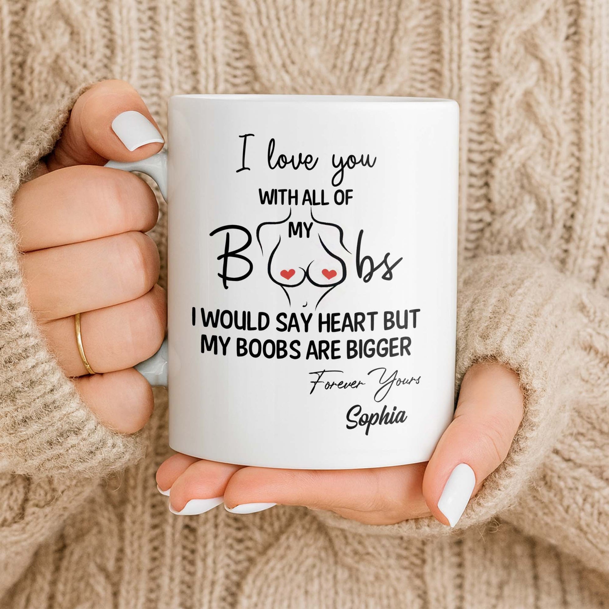 I Love You With All Of My Heart, Woman Figure and Heart Design