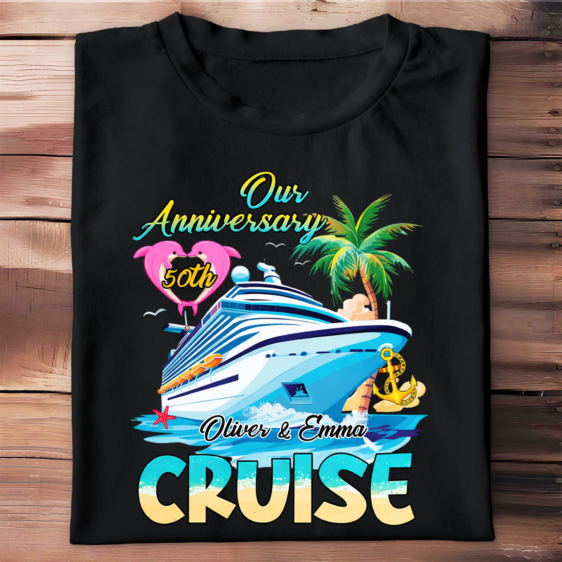 Our Anniversary Cruise with Palm Trees and Ocean
