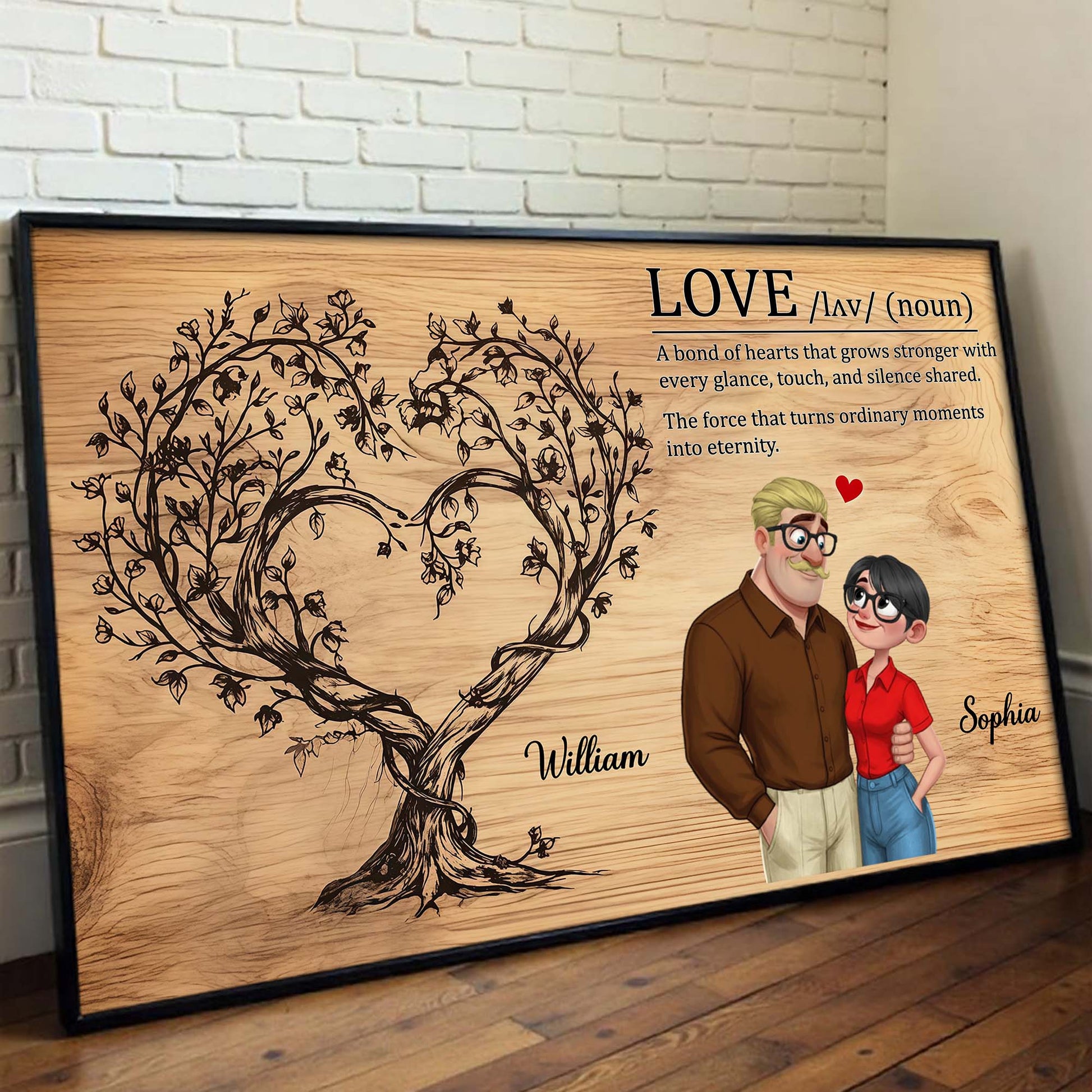 A Bond Of Hearts Love Tree And Couple Wall Art