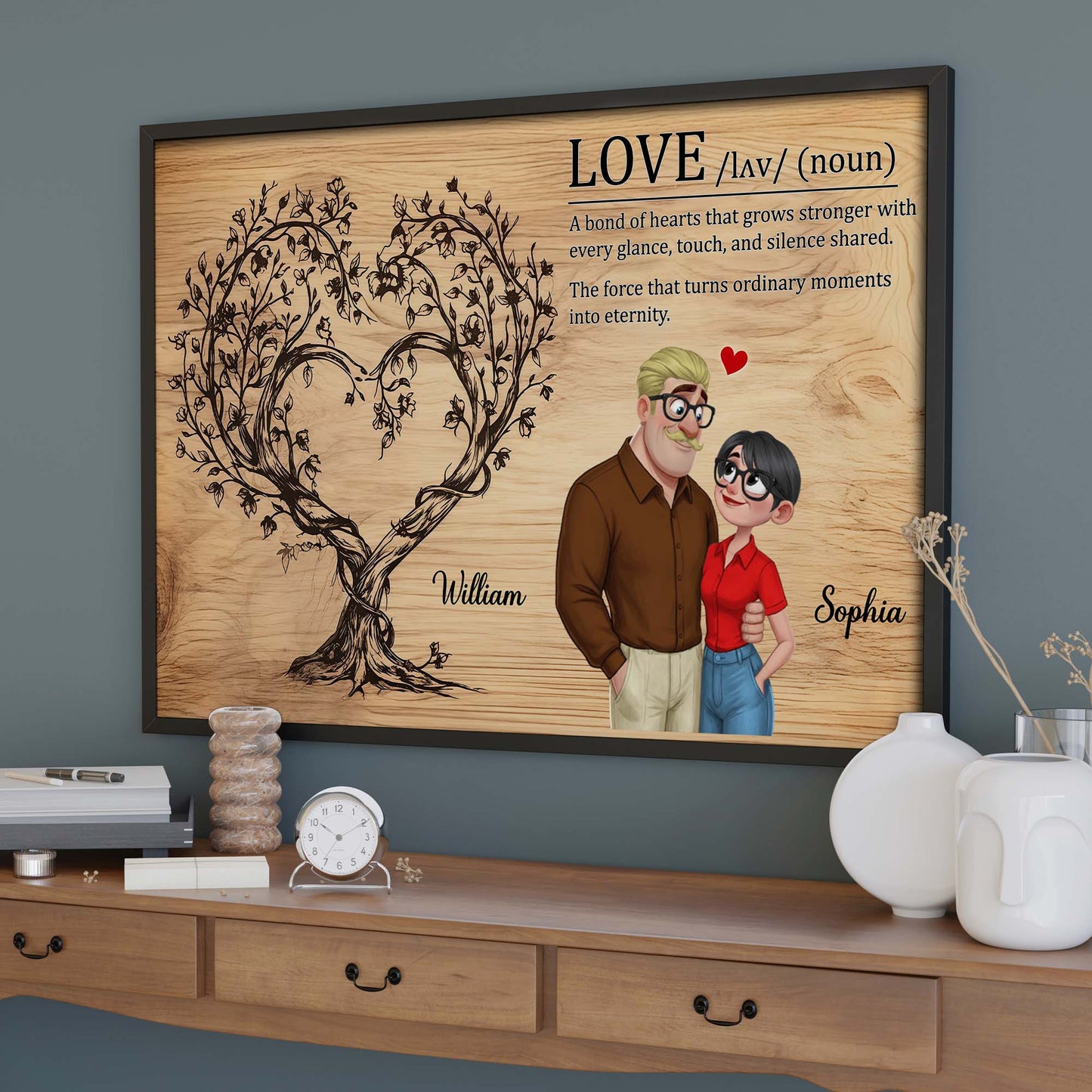A Bond Of Hearts Love Tree And Couple Wall Art