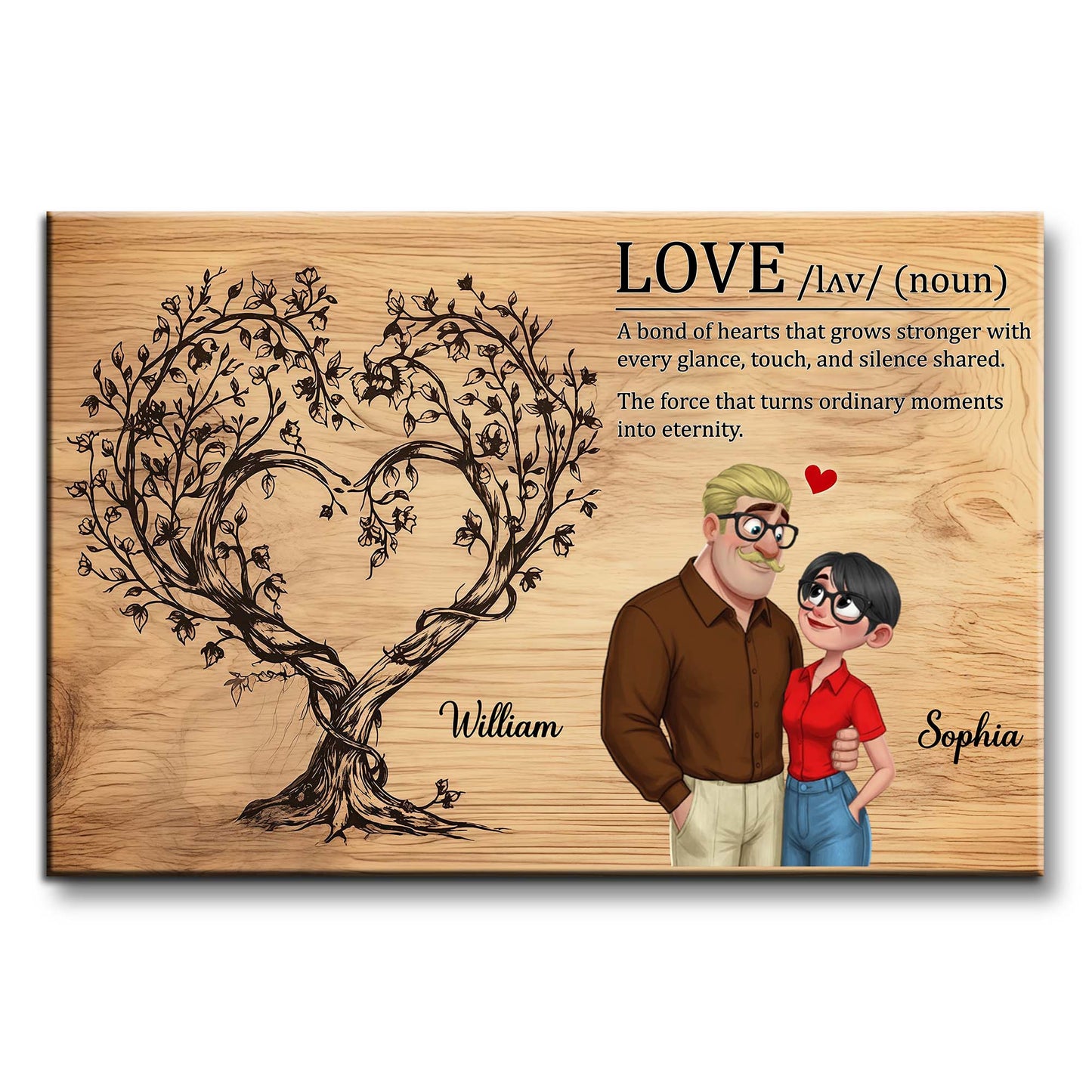 A Bond Of Hearts Love Tree And Couple Wall Art
