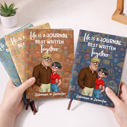 Life Is A Journal Best Written Together With Couple Illustration