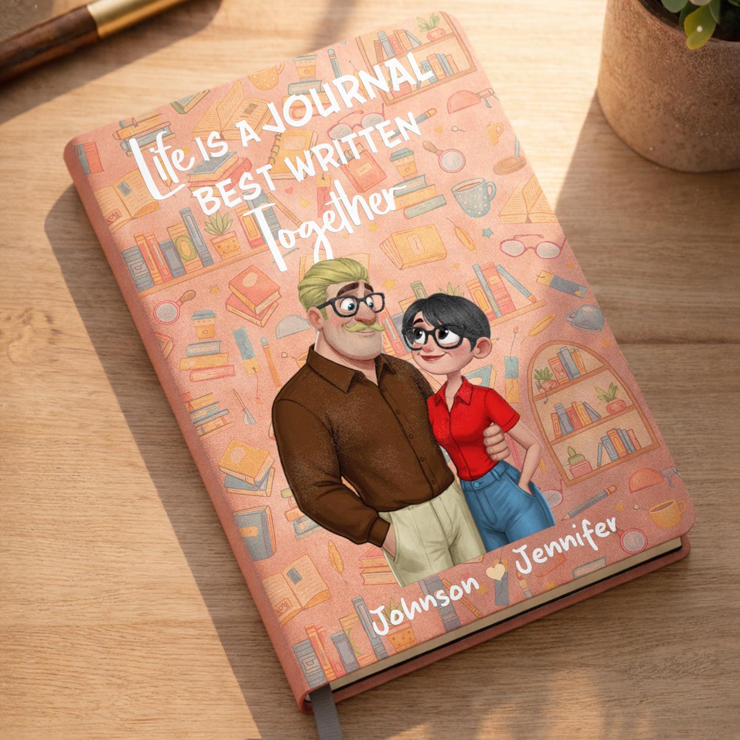 Life Is A Journal Best Written Together With Couple Illustration