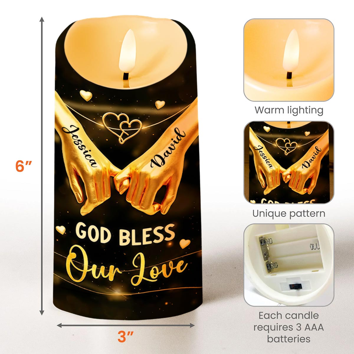 You Are The Light Of My World, Romantic Candle With Hands And Heart Design