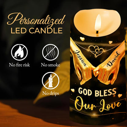 You Are The Light Of My World, Romantic Candle With Hands And Heart Design