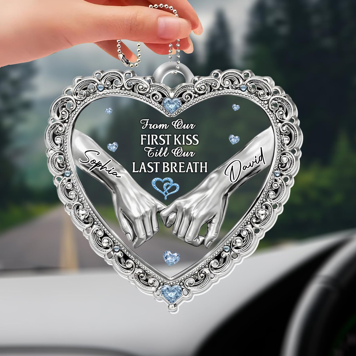 From Our First Kiss Till Our Last Breath, Heart and Hands Ornament