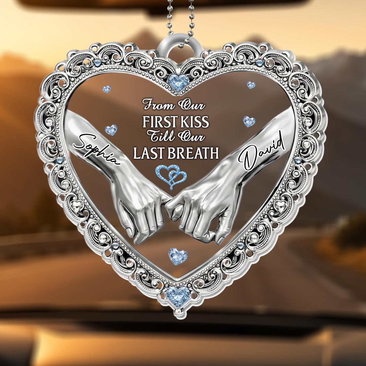 From Our First Kiss Till Our Last Breath, Heart and Hands Ornament