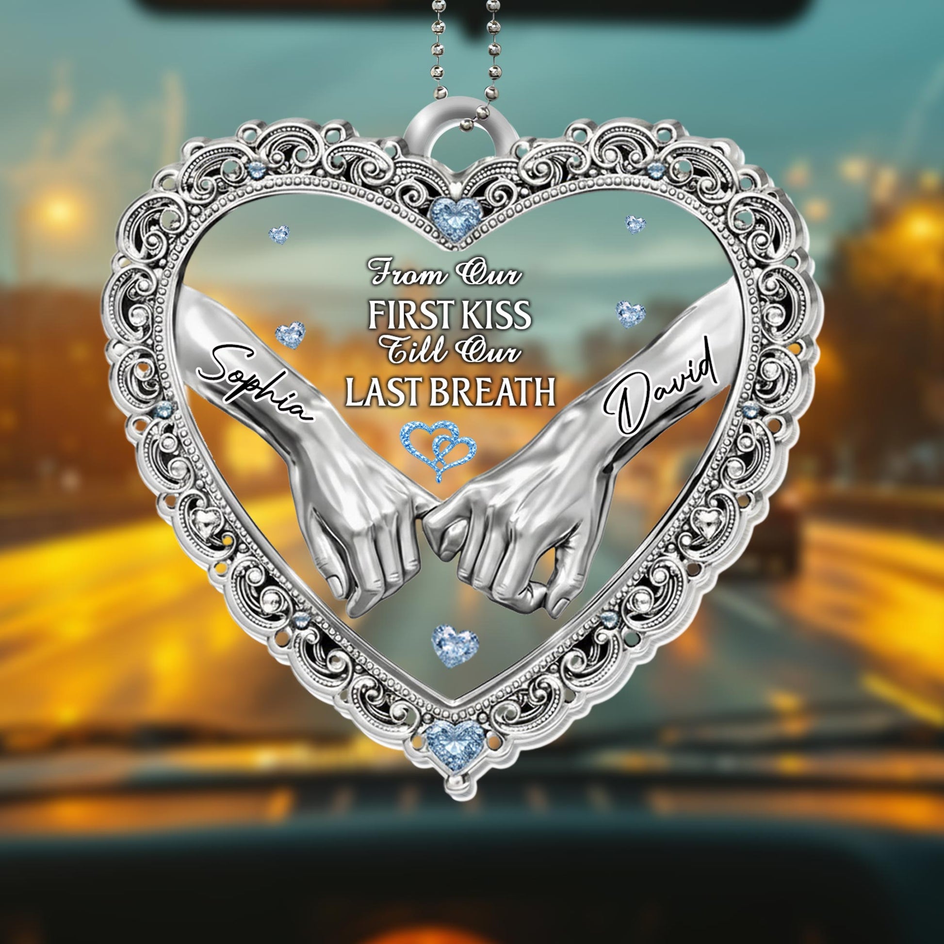 From Our First Kiss Till Our Last Breath, Heart and Hands Ornament