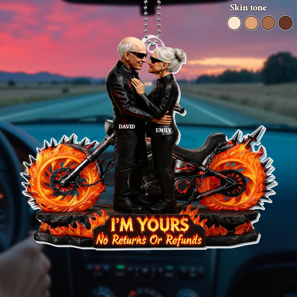 I'm Yours No Returns Or Refunds, Motorcycle And Flames