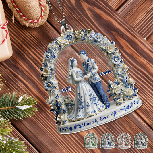 Happily Ever After, Bride and Groom Under Floral Arch