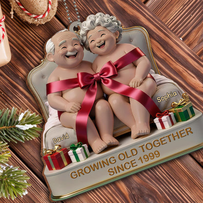 Growing Old Together, Elderly Couple With Gifts