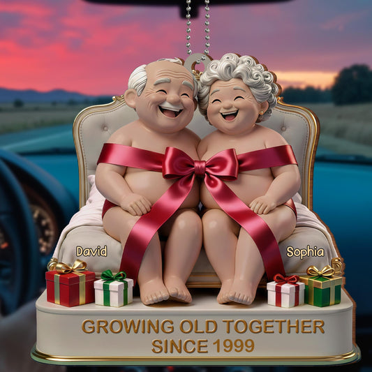 Growing Old Together, Elderly Couple With Gifts