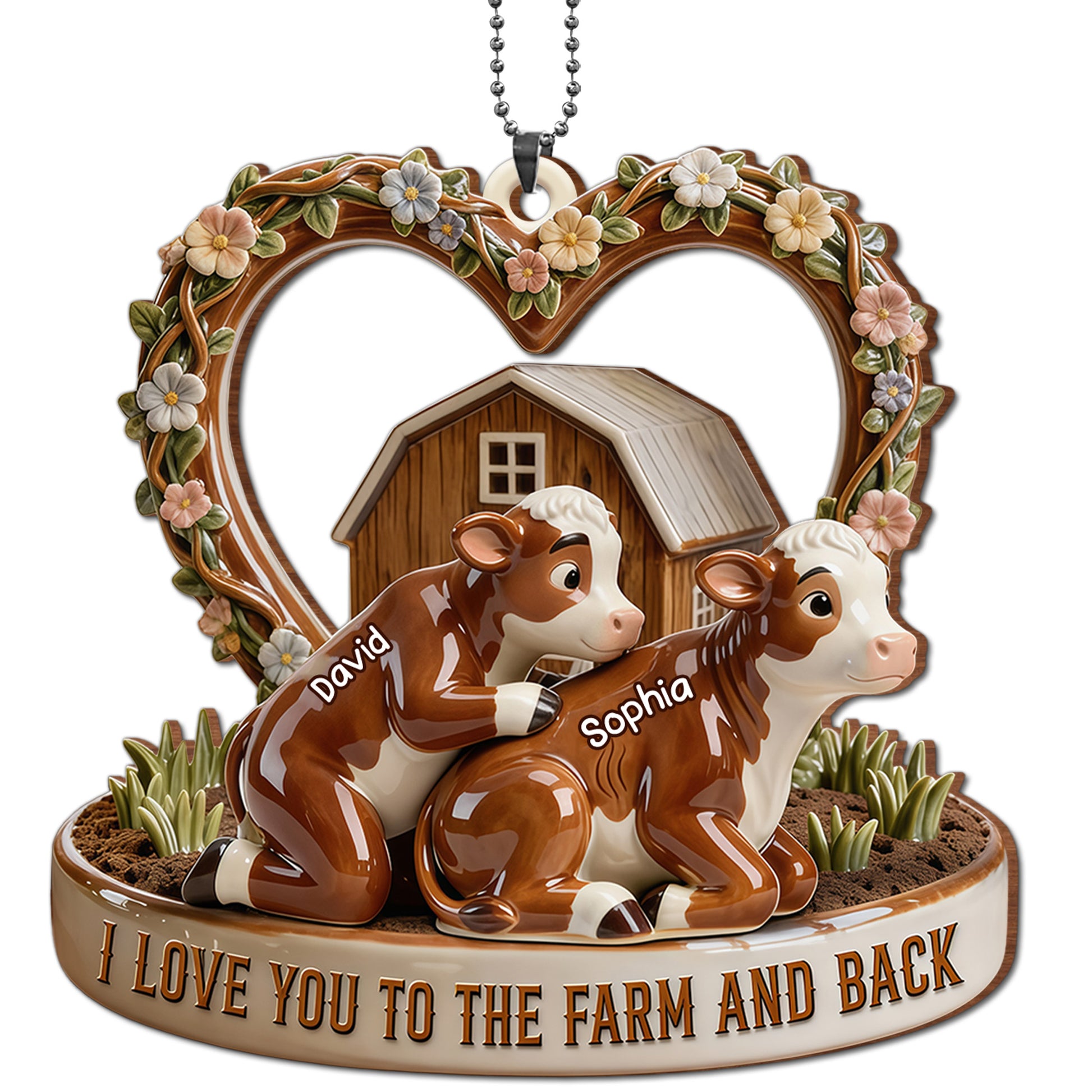 I Love You To The Farm And Back With Cows and Flowers