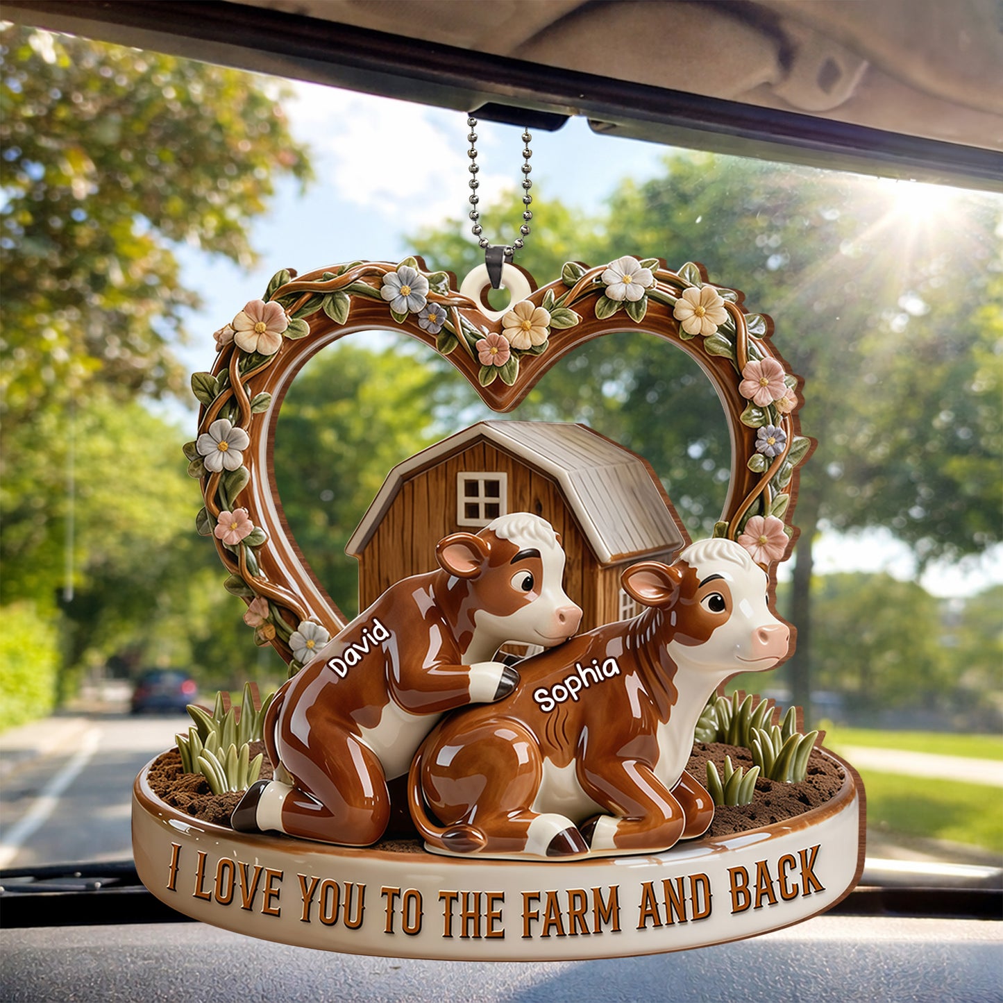 I Love You To The Farm And Back With Cows and Flowers