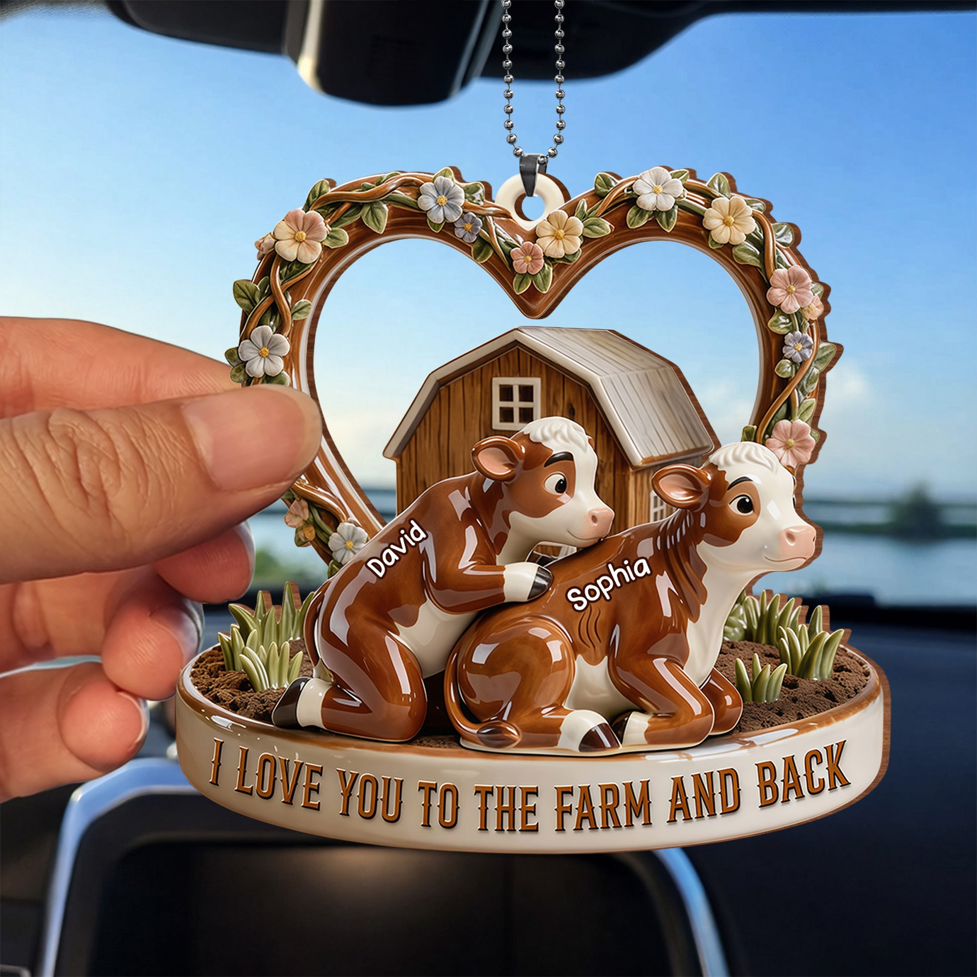 I Love You To The Farm And Back With Cows and Flowers