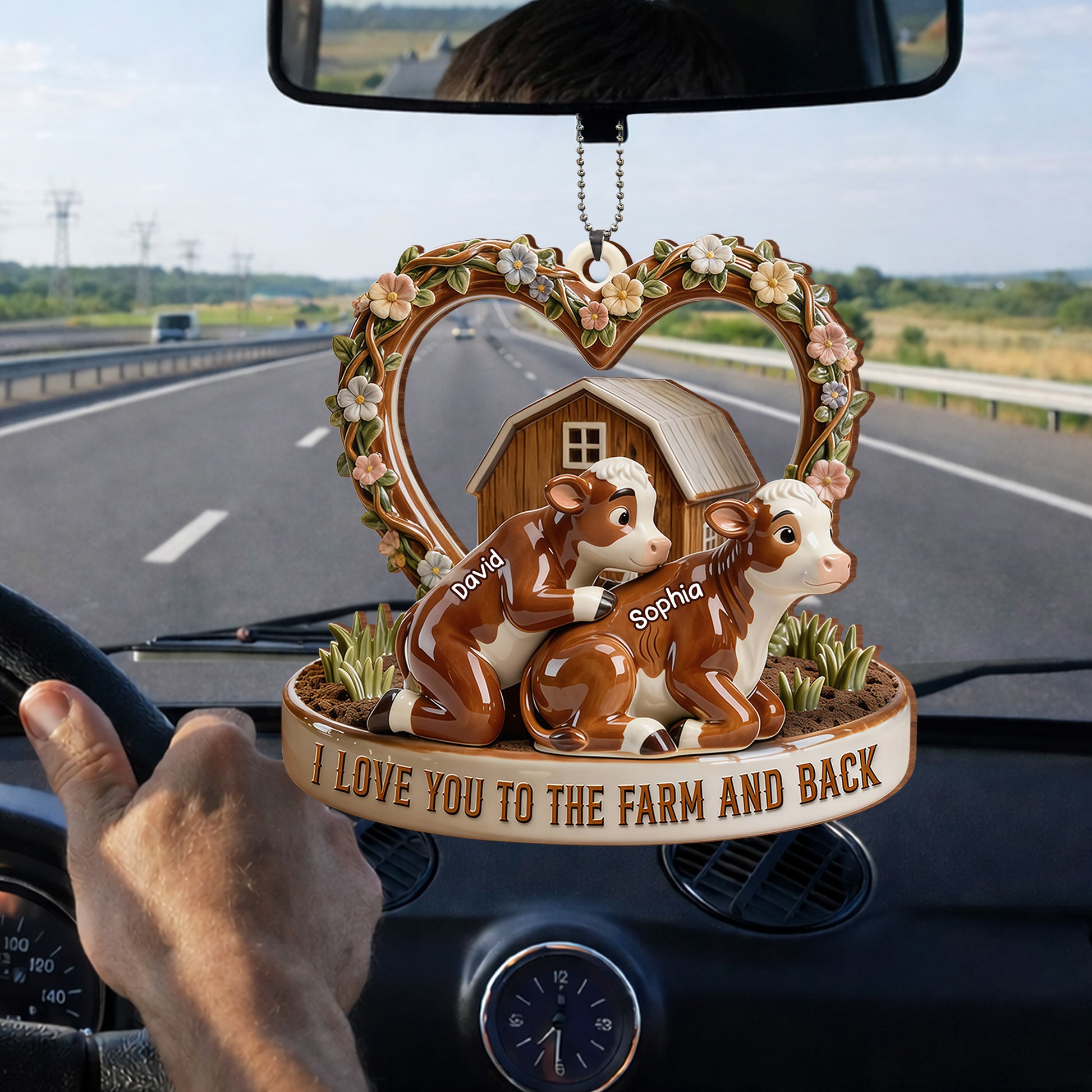 I Love You To The Farm And Back With Cows and Flowers