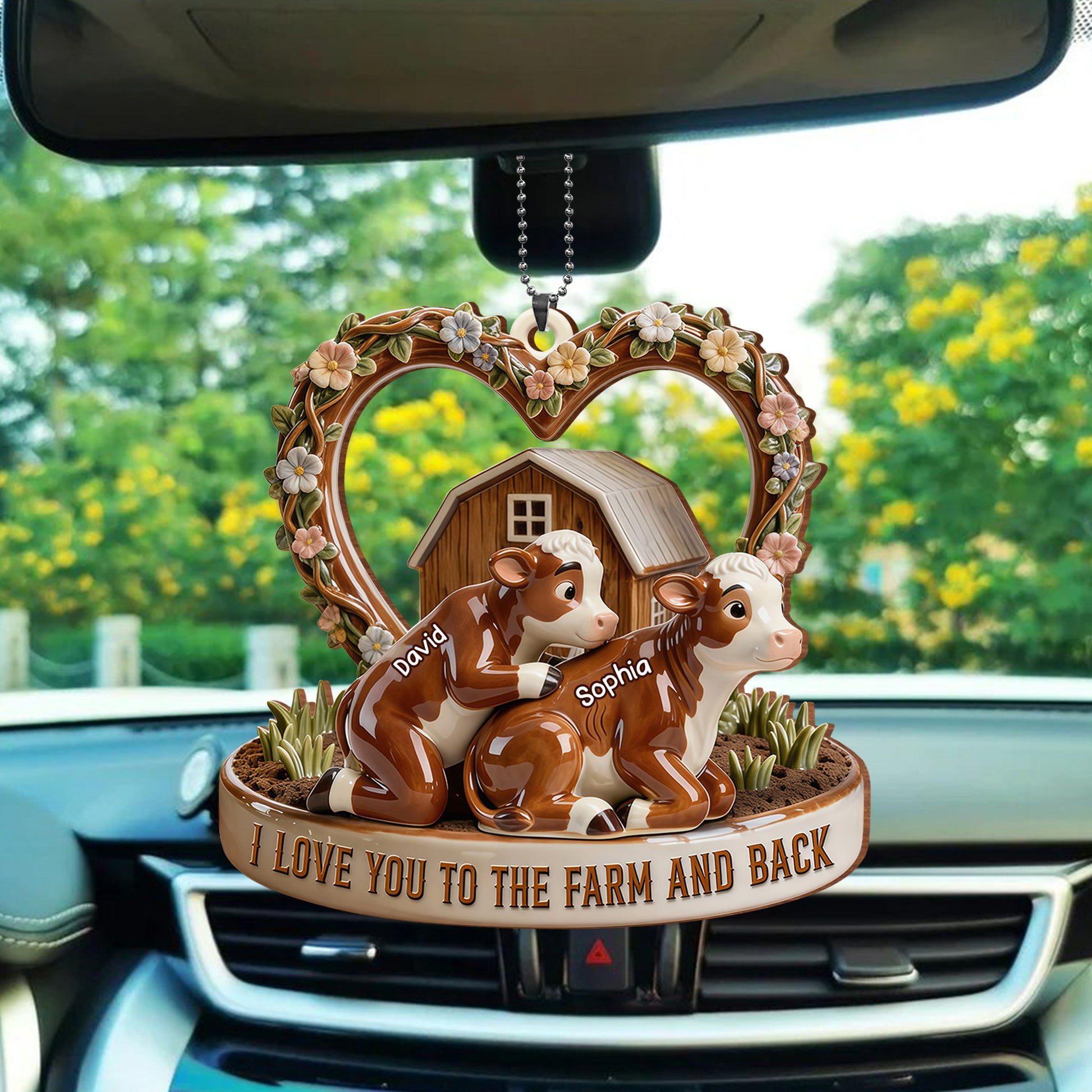 I Love You To The Farm And Back With Cows and Flowers