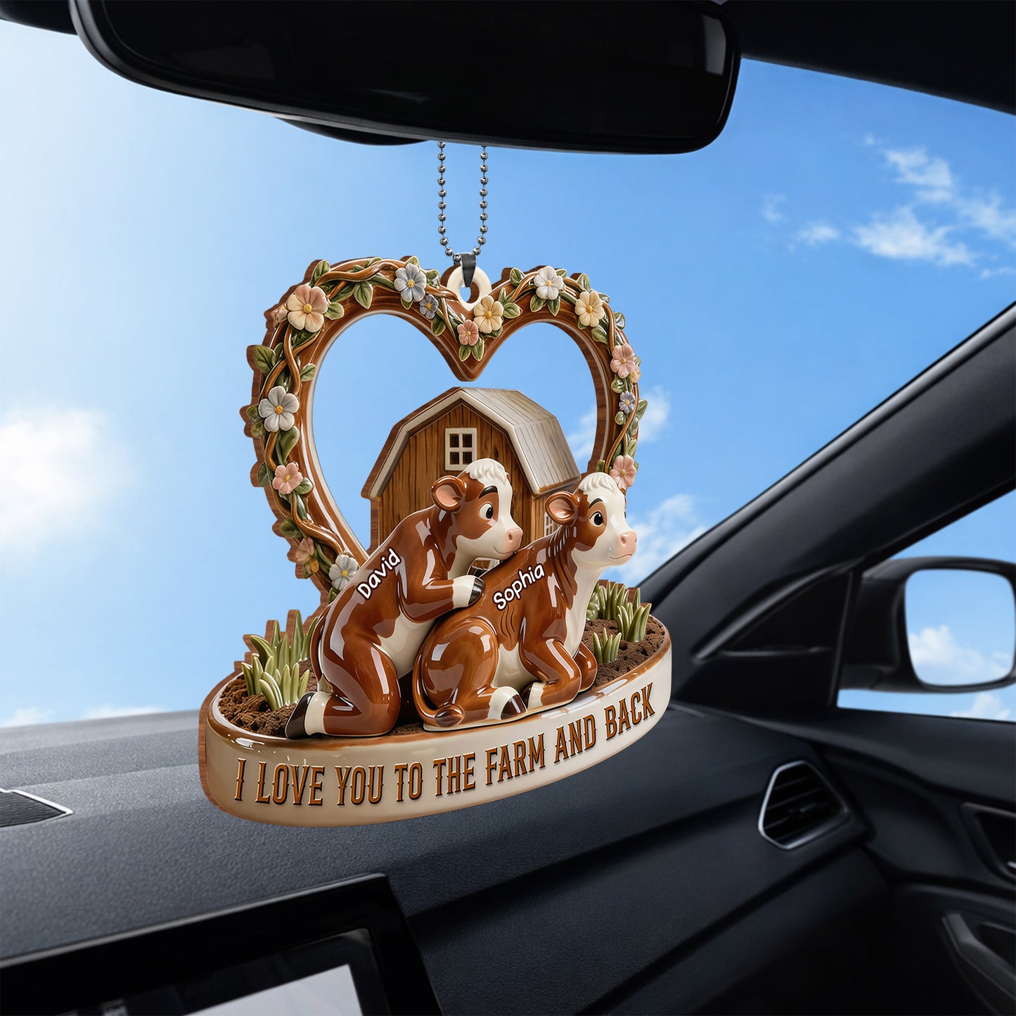 I Love You To The Farm And Back With Cows and Flowers