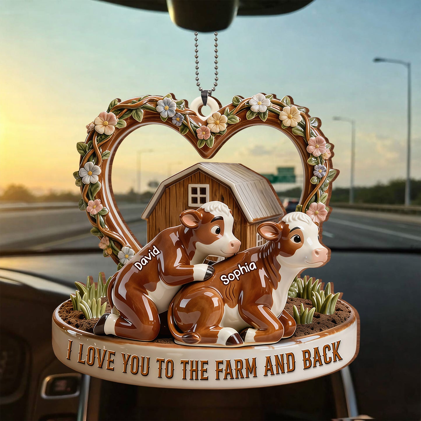 I Love You To The Farm And Back With Cows and Flowers