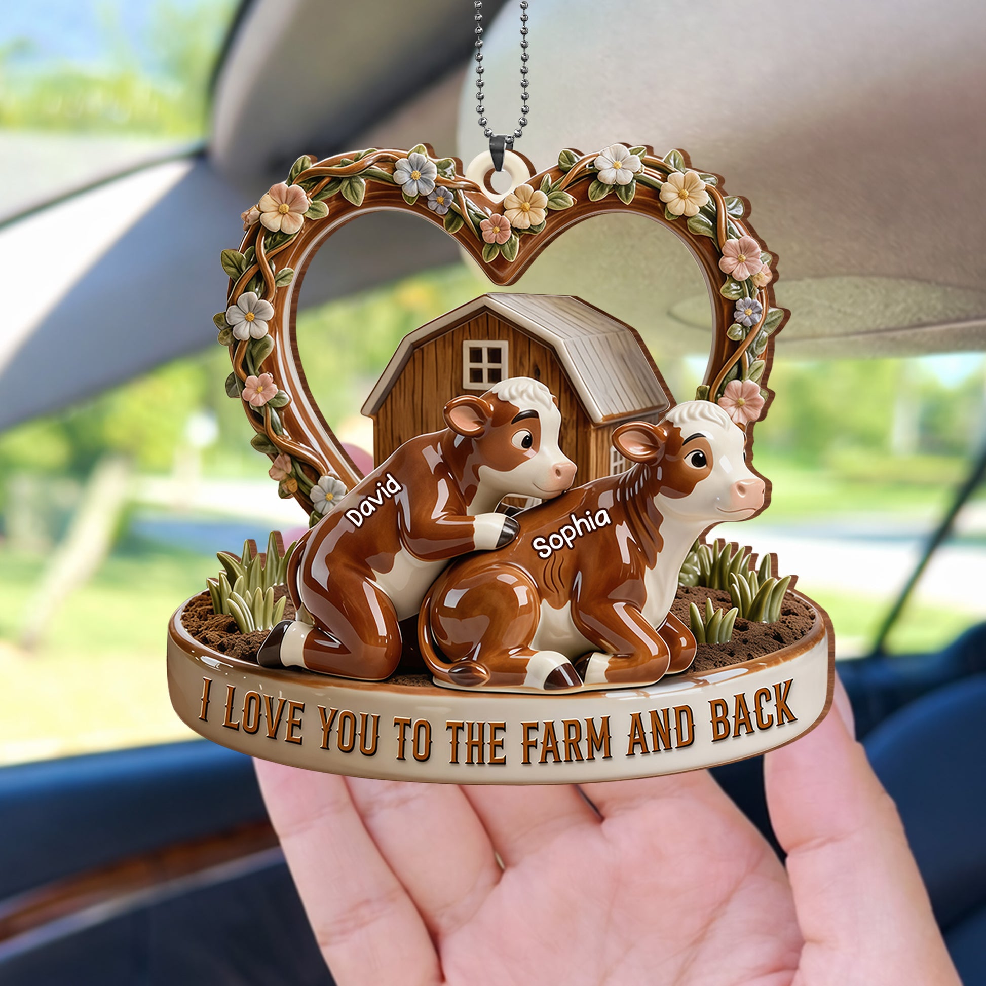 I Love You To The Farm And Back With Cows and Flowers