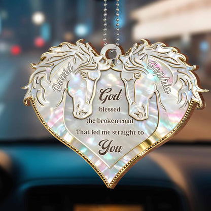 God Blessed The Broken Road, Heart With Horses Design