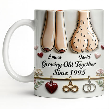 Growing Old Together With Hearts And Symbols