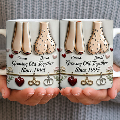 Growing Old Together With Hearts And Symbols