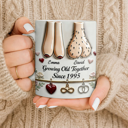 Growing Old Together With Hearts And Symbols