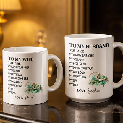 To My Husband You Are My Happily Ever After, Wedding Rings & Floral Design