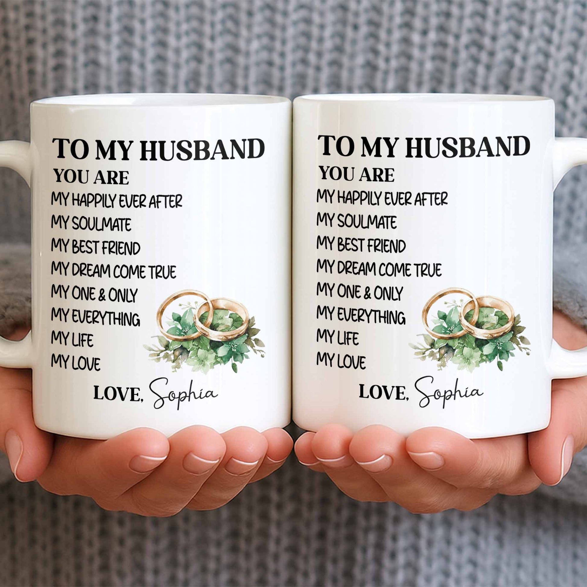 To My Husband You Are My Happily Ever After, Wedding Rings & Floral Design