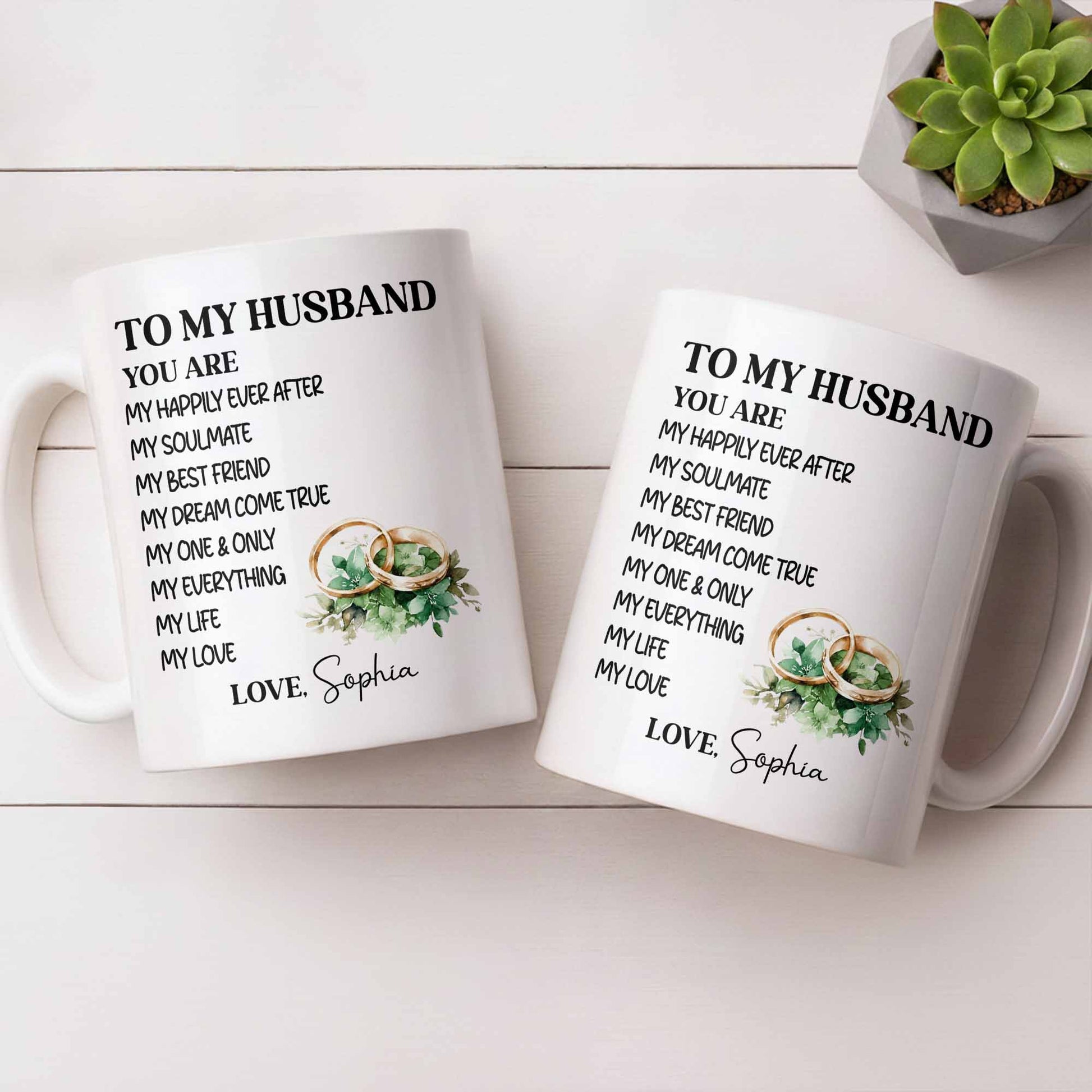 To My Husband You Are My Happily Ever After, Wedding Rings & Floral Design