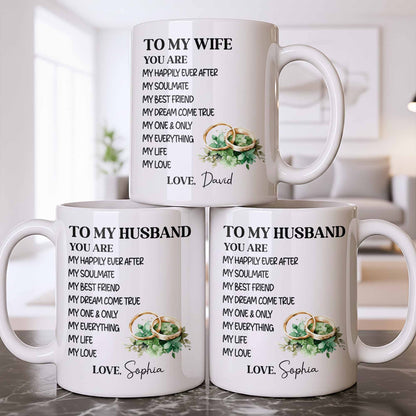 To My Husband You Are My Happily Ever After, Wedding Rings & Floral Design