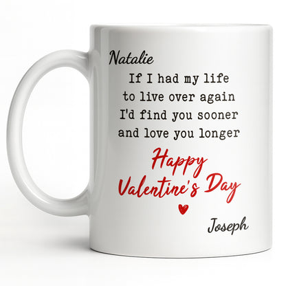 If I Had My Life To Live Over Again I'd Find You Sooner And Love You Longer