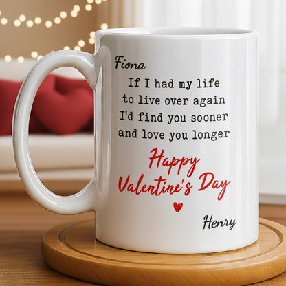 If I Had My Life To Live Over Again I'd Find You Sooner And Love You Longer