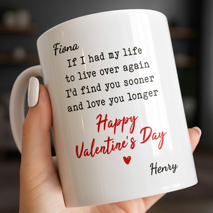 If I Had My Life To Live Over Again I'd Find You Sooner And Love You Longer