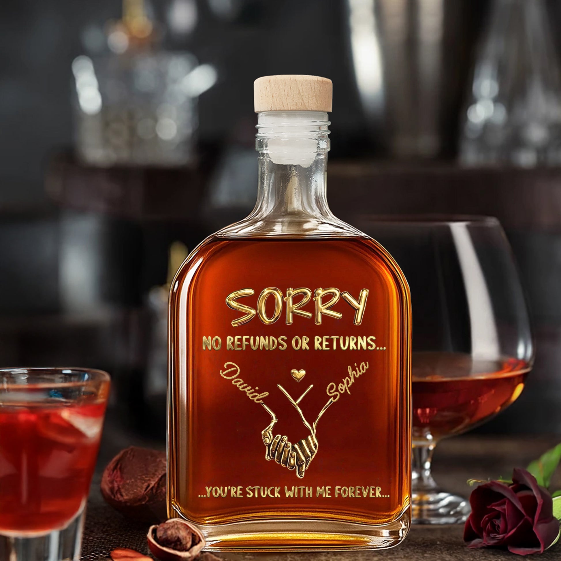 Sorry No Refunds Or Returns, Handshake And Heart