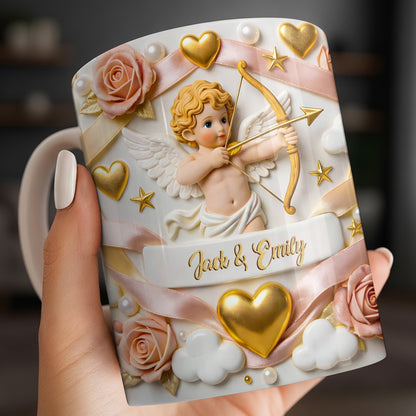 Cupid And Roses With Hearts And Bows Design