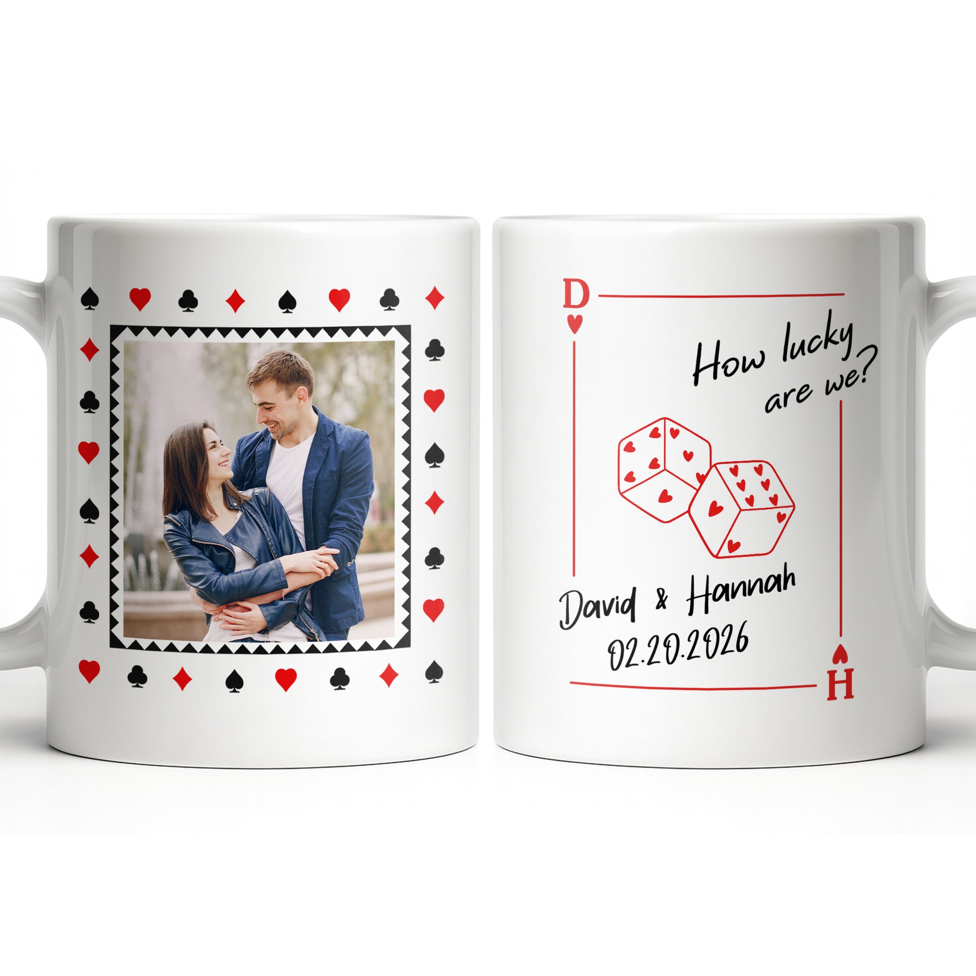 How Lucky Are We Playing Card Hearts And Dice Photo Design