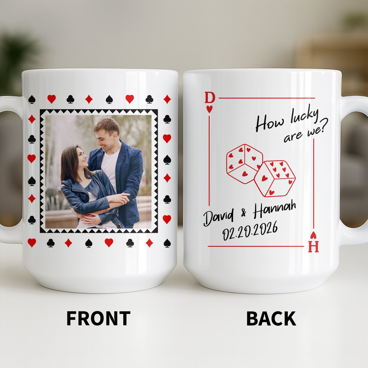 How Lucky Are We Playing Card Hearts And Dice Photo Design