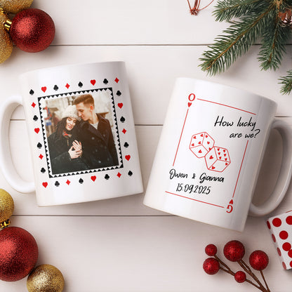 How Lucky Are We Playing Card Hearts And Dice Photo Design