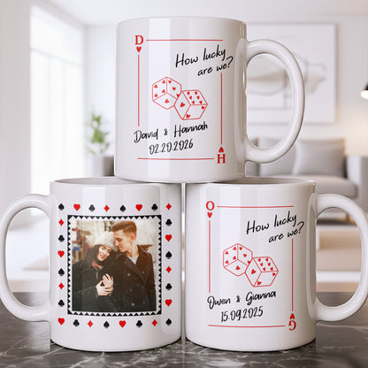 How Lucky Are We Playing Card Hearts And Dice Photo Design