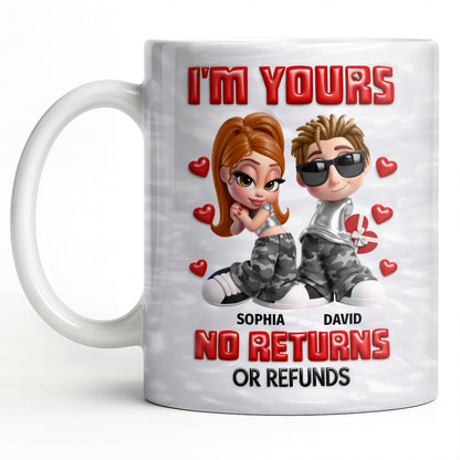 I'm Yours No Returns Or Refunds Funny Couple With Hearts