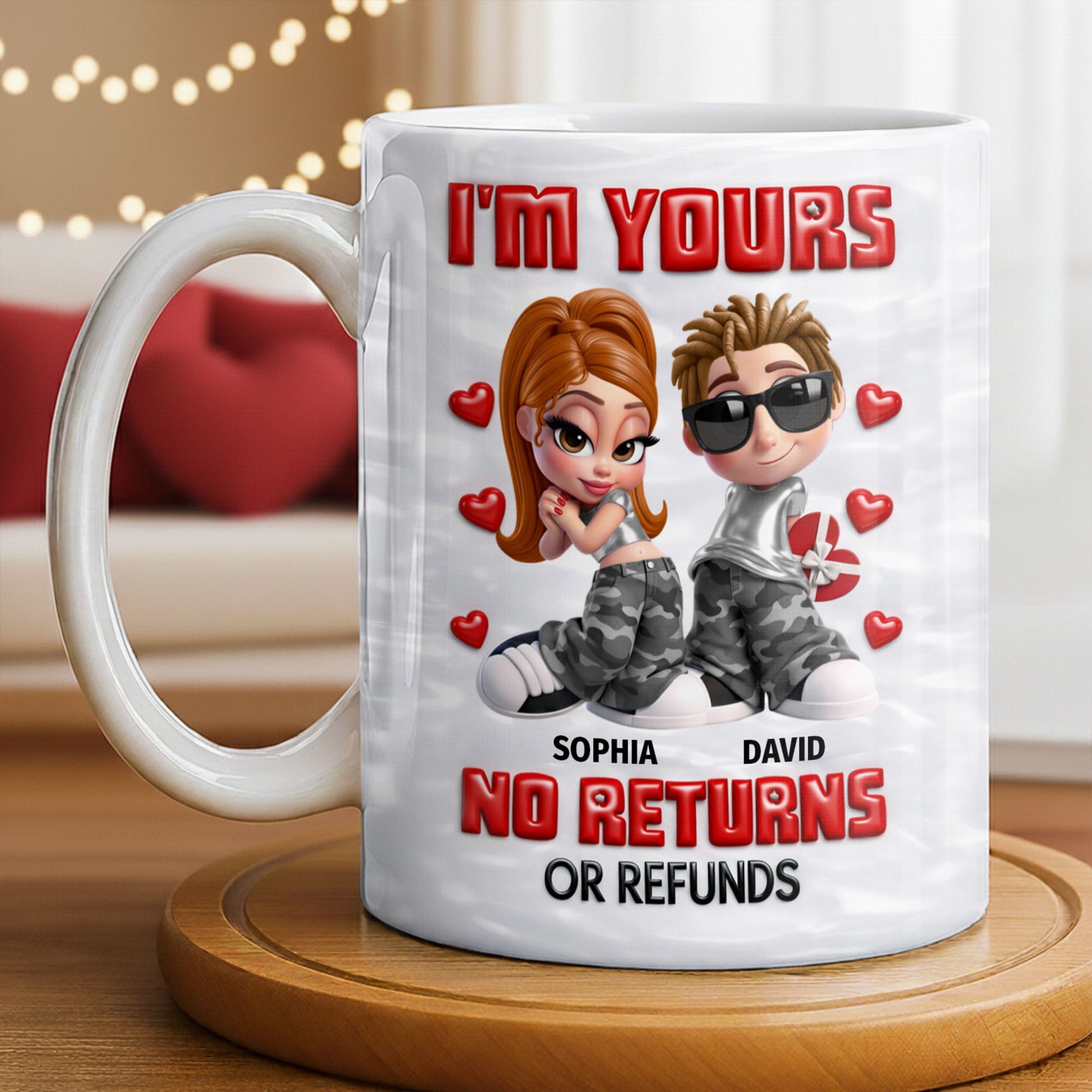 I'm Yours No Returns Or Refunds Funny Couple With Hearts