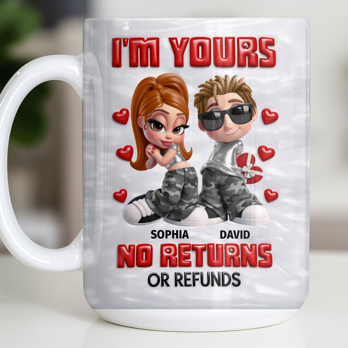 I'm Yours No Returns Or Refunds Funny Couple With Hearts