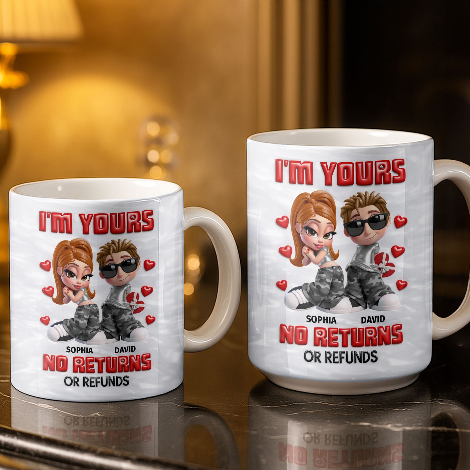 I'm Yours No Returns Or Refunds Funny Couple With Hearts