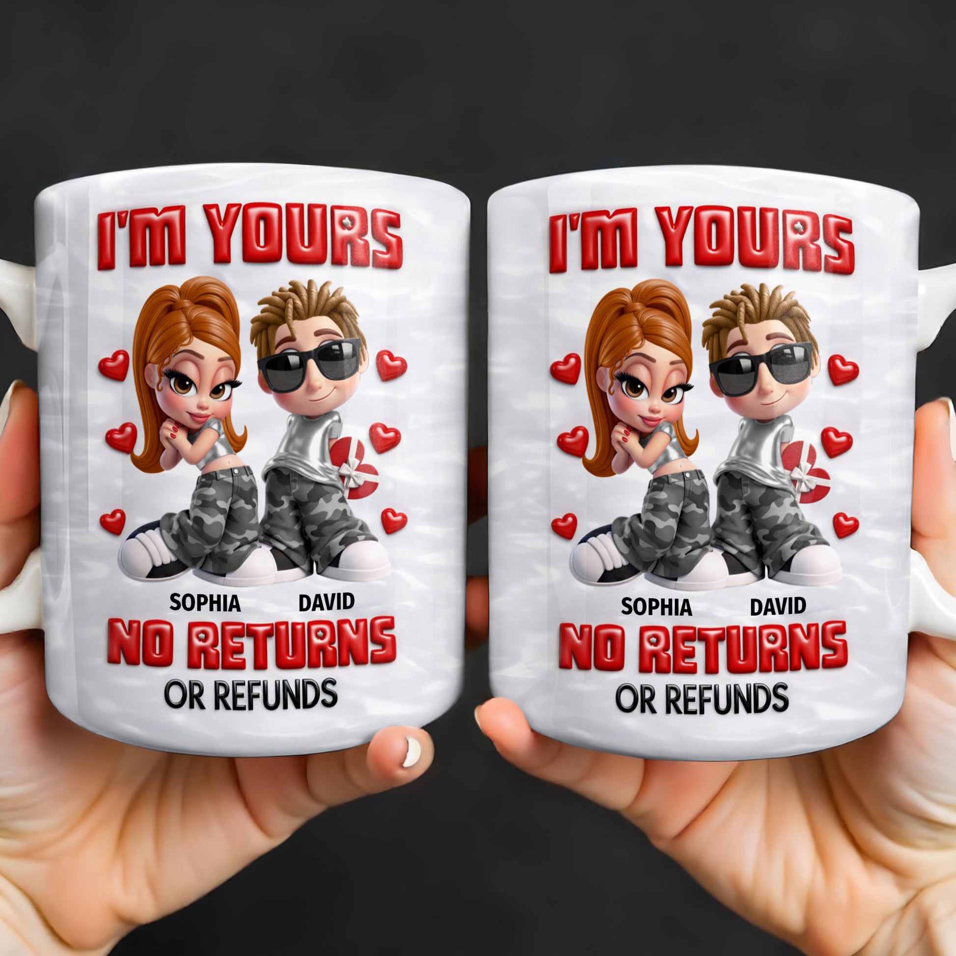 I'm Yours No Returns Or Refunds Funny Couple With Hearts